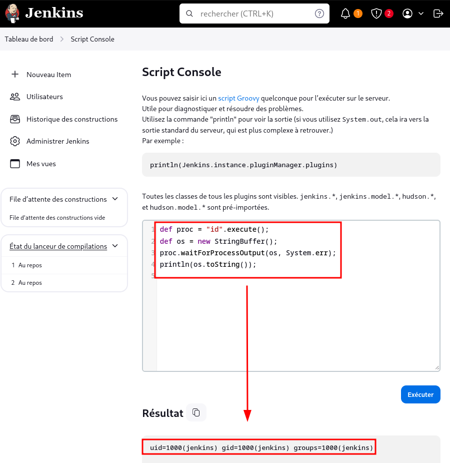 Execution de commande /images/compromettre-jenkins-lecture-fichiers-CVE-2024-23897/jenkins-1.png